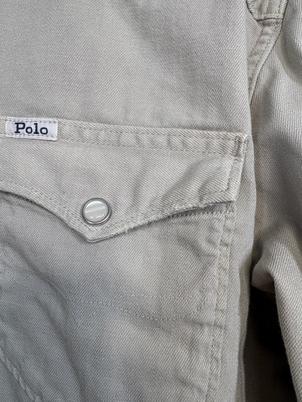 Lot of 2 Polo Denim & Supply Tan Cotton Pearl Snap Shirt Men Size Large BLEMISH - Picture 4 of 11